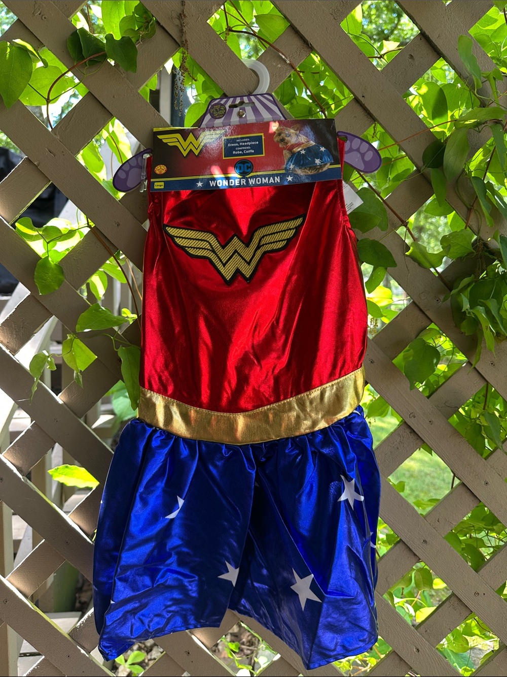 Rubie's Red, Gold & Blue Wonder-Inspired Dog Costume